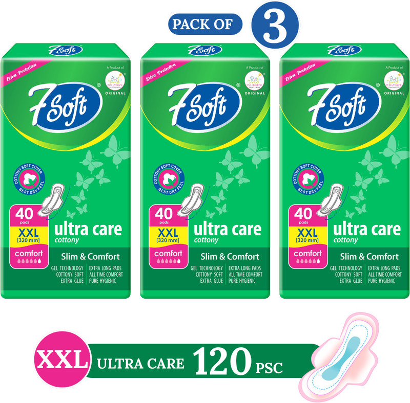 7 Soft 7Soft Ultra Cottony Care (XXXL-320 MM) 40 PCS Sanitary Pad