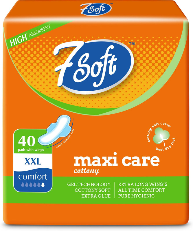 7soft Maxi Cottony Soft XXL Pack 1 Of 40 Sanitary Napkins Pads Sanitary Pad(Pack of 40)