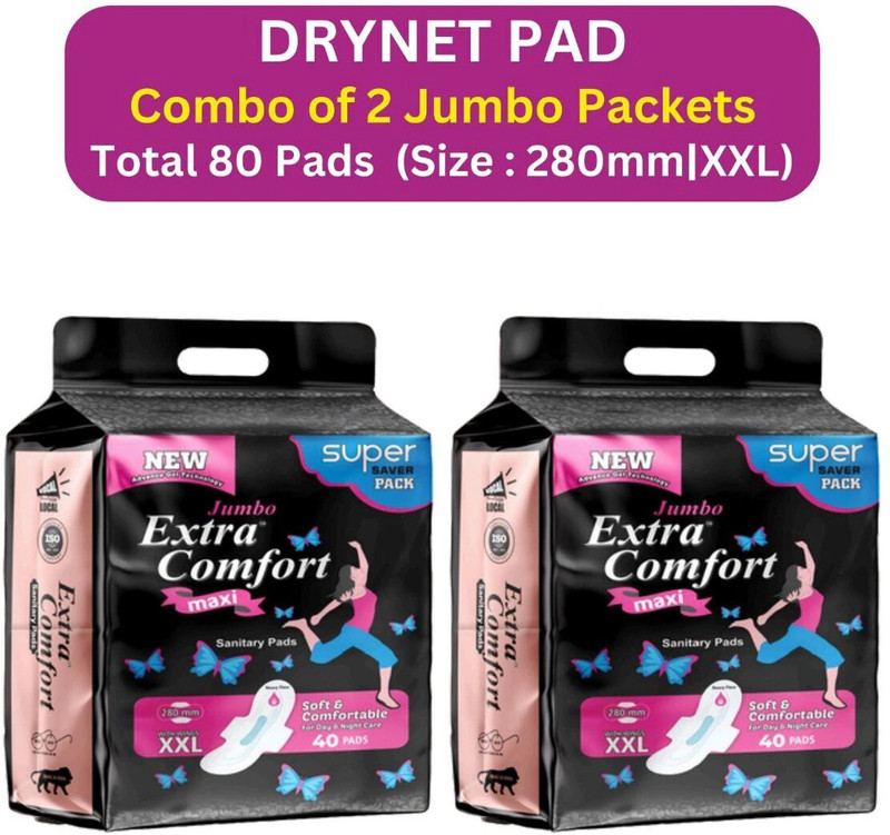jumbo extra comfort HYGIENE+COMFORT XXL+, FOR HEAVY FLOW Sanitary Pad(Pack of 80)
