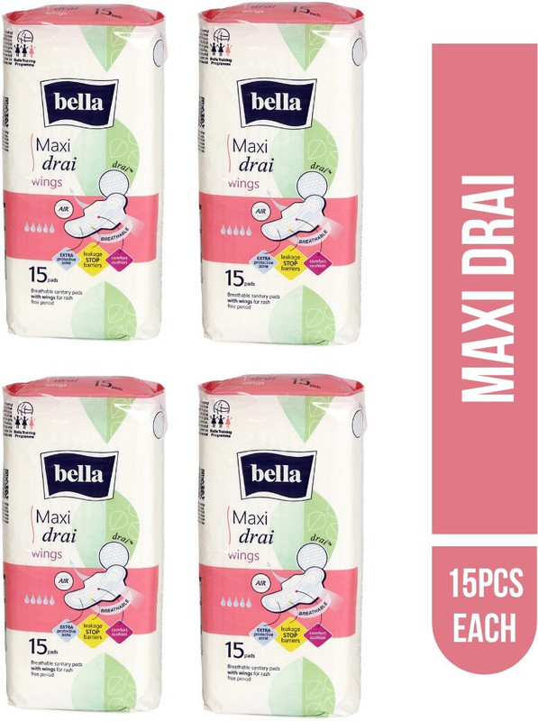 Bella Classic Maxi Drai Wings Sanitary Napkins 8 Pcs Each (12PKT) Sanitary Pad(Pack of 12)