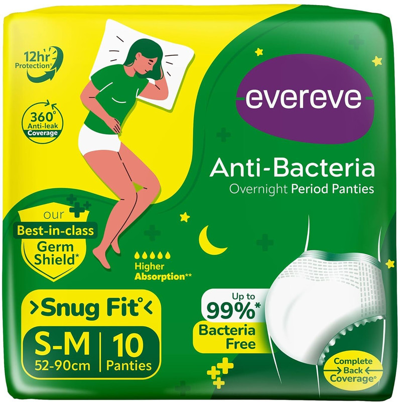 EverEve Anti Bacteria Period Panty (S-M), 10 Pcs Pantyliner(Pack of 10)