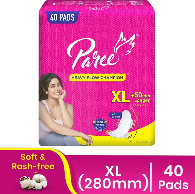 Paree Soft & Rash Free XL With 3 Seconds Absorption for Heavy Flow Sanitary Pad(Pack of 40)