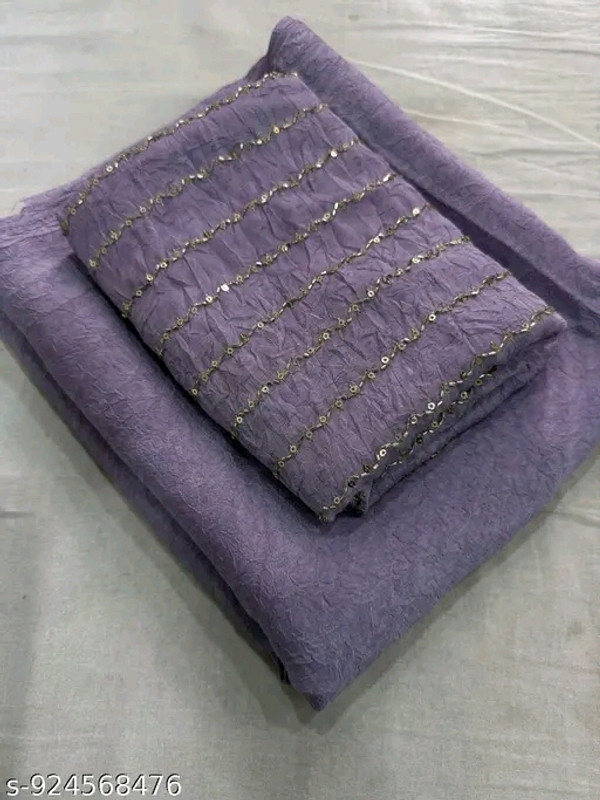 Shilpa Fashion Solid/Plain Bollywood Chiffon Saree(Purple)