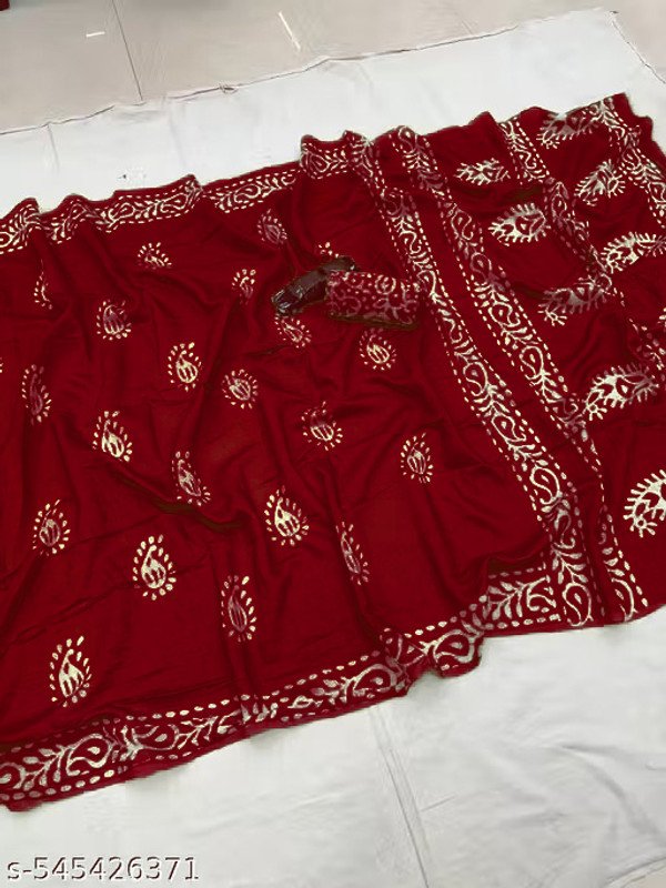 kiaan fashion Printed Daily Wear Pure Cotton Saree(Maroon)