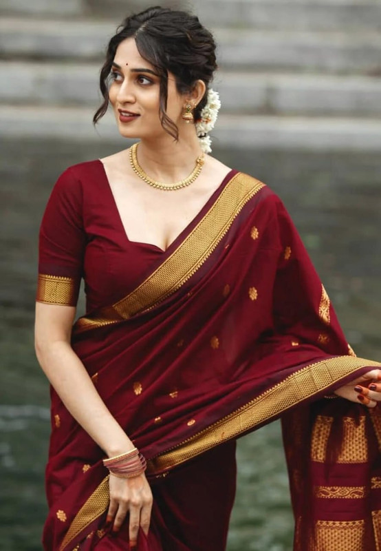 Neel Fashion Woven Bollywood Art Silk Saree(Maroon)
