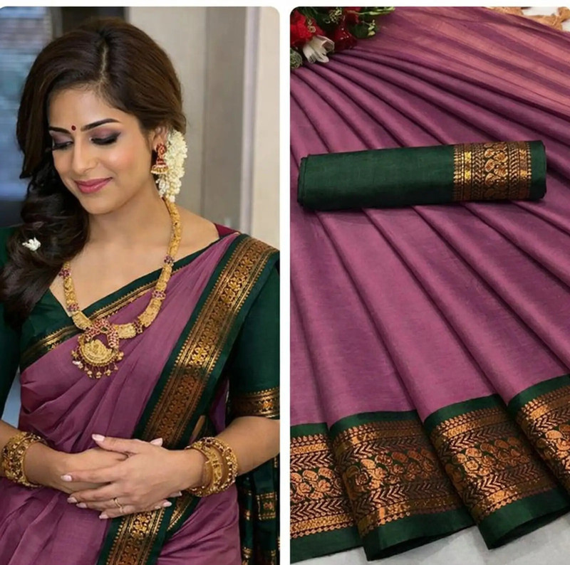 ASTIKA FASHION Woven Bollywood Cotton Silk Saree(Pink)