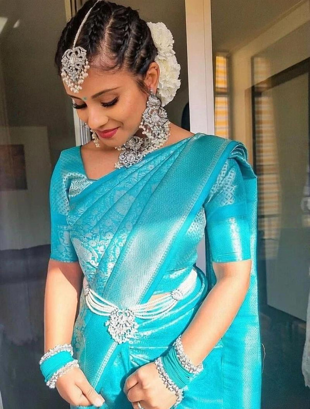 AVANTIKA FASHION Woven Kanjivaram Pure Silk, Art Silk Saree(Light Blue)