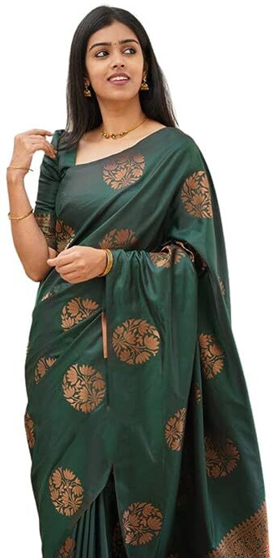 ABCD Striped Bandhani Georgette Saree(Green)