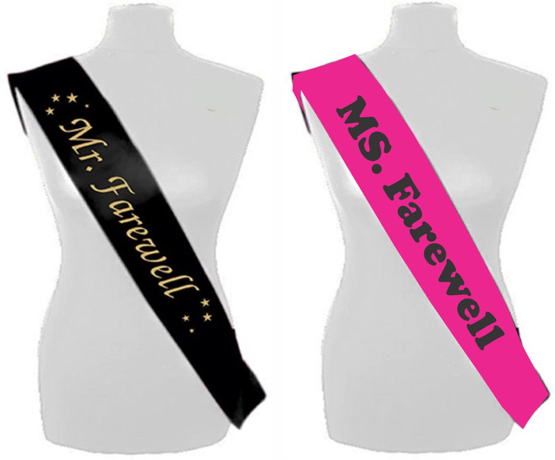 Naveen Mr. Farewell & Miss Farewell Sash for Boys & Girls (Pack of 2)