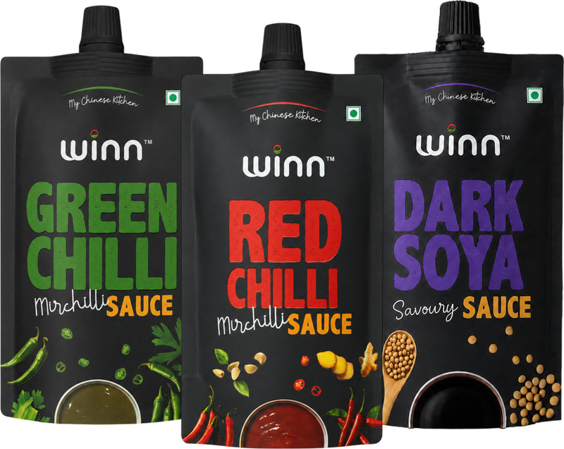Winn Red Chilli, Green Chilli, Dark Soya Sauce Combo Sauce(270 g)