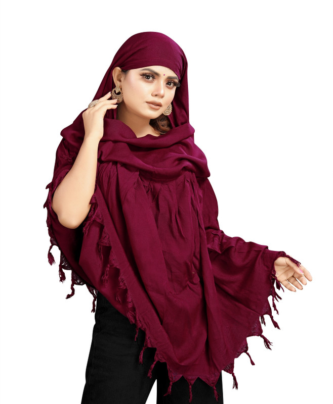 yuvam Solid Cotton Blend Women Scarf