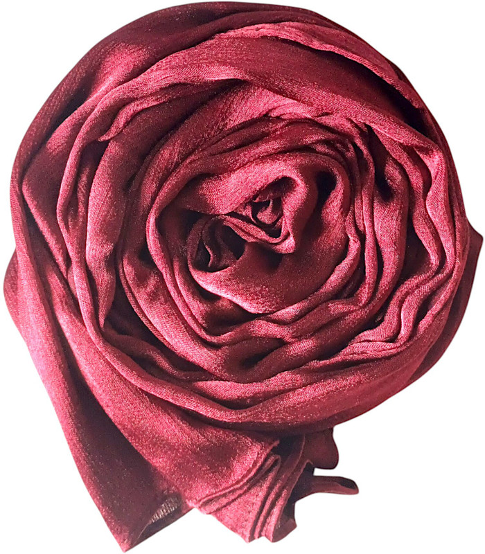 Abzura Solid Satin Blend Women Fancy Scarf
