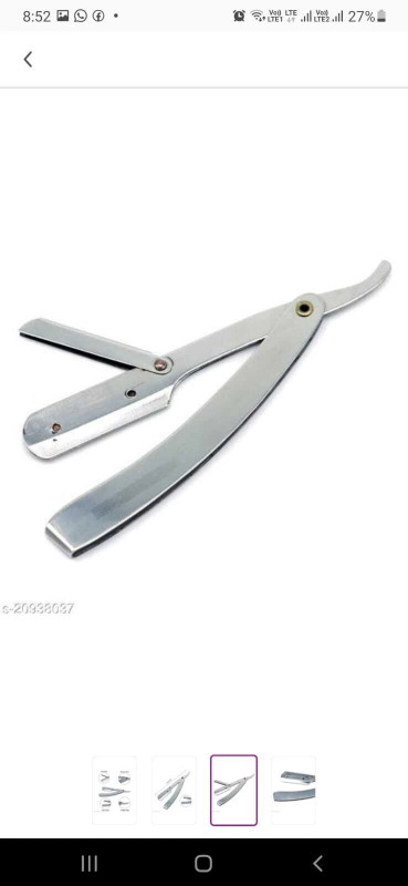 Insha full steel professional Barber's design stainless steel blade and handle Scissors(Set of 1, White)