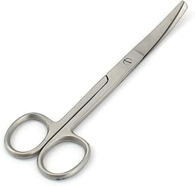 SANJU Khushi surgicals Dressing scissor sharp blunt CURVED 6 inch stainles steel Scissors(Set of 1, Silver)