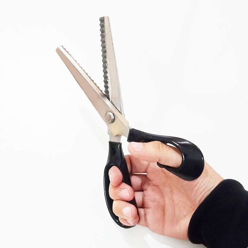WIRMON 9" Inches Zig Zag Scissor Scissors(Set of 1, Black)