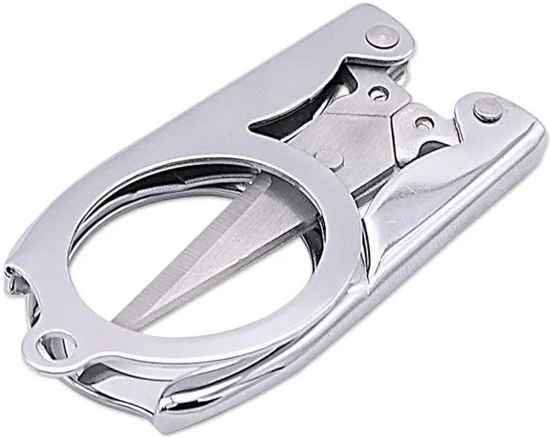 SHARPLEY Folding Pocket Travel Small Cutter Crafts Sewing Scissors-IX38 Scissors(Set of 1, Silver)