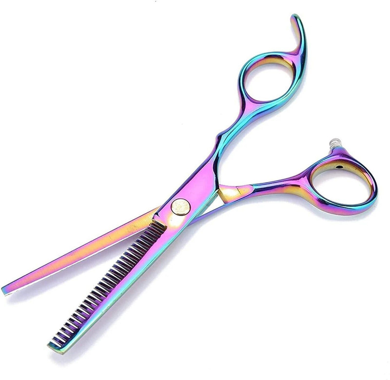 Doberyl Hair Cutting Scissors Thinning Shears?6.5 Inch Professional Stainless Steel Barber Hair Scissor, for Both Salon and Home Use (Multicolor) Scissors(Set of 1, Multicolor)