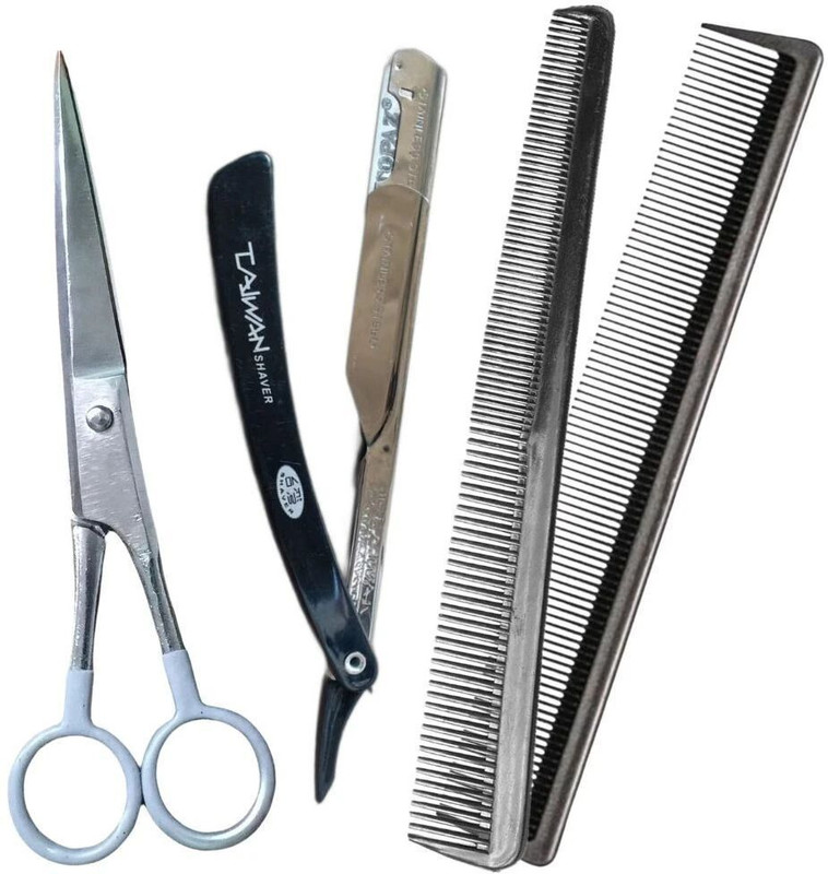 STEAD Hair Cutting Scissor | Barber Salon Scissor Kit for Men & Women | Haircuts Scissors(Set of 1, Black, grey, silver)