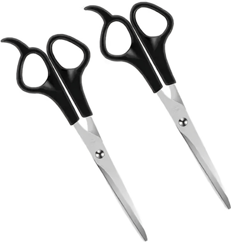 Glamezone New Professional Hair Cutting Scissor with Stainless Steel Quality Scissors(Set of 2, Black)