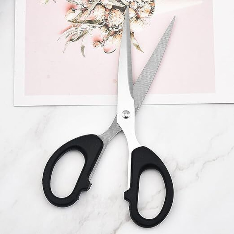 SHRIKHATUSHYAM High Quality Stainless Steel All Purpose For Home, Office, School Large Scissors Scissors(Set of 1, Black)
