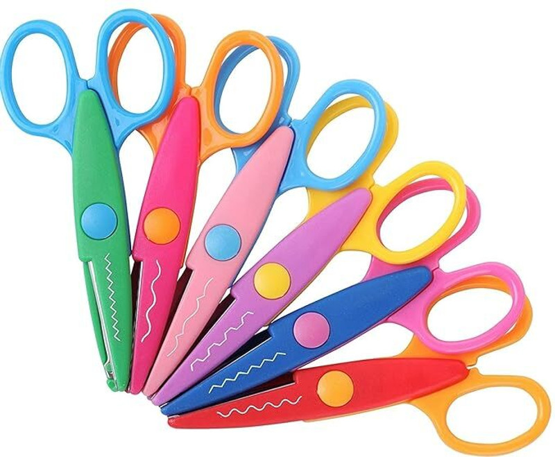 Freedy 5 Pieces Scissors Art and Craft Designer Scissors for Paper Scissors(Set of 5, Multicolor)