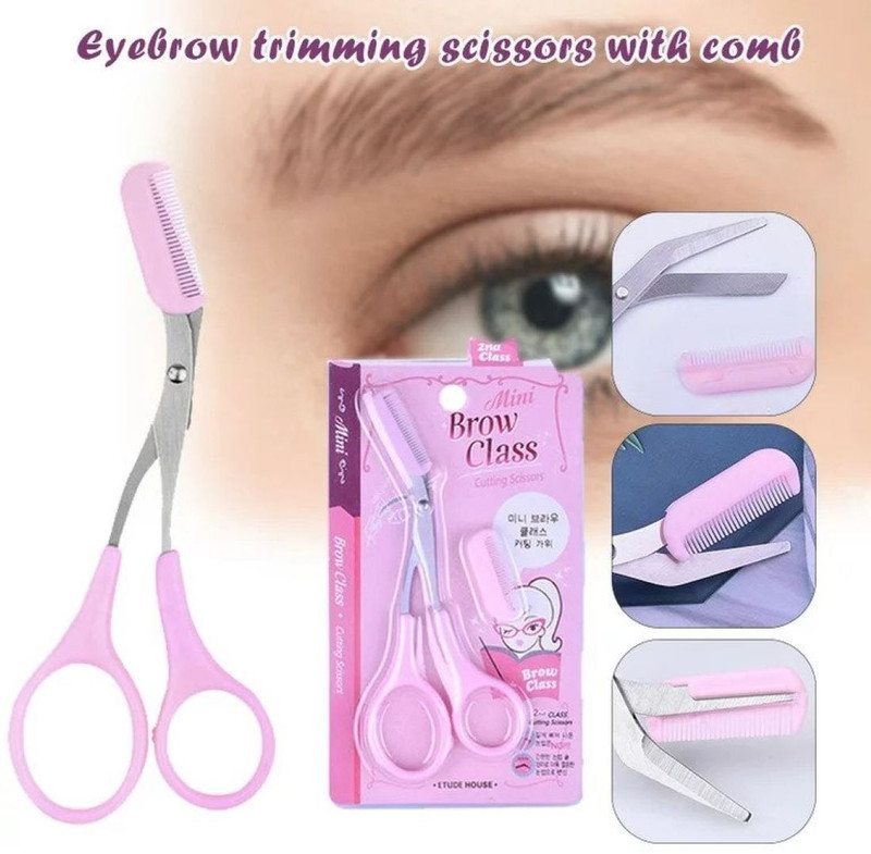 Digital Shoppy Eyebrow Trimmer Scissors ,Remover Makeup Tools Scissors(Set of 1, Pink)