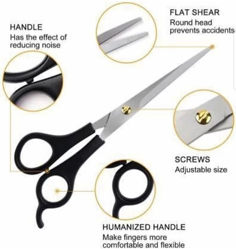 Taiwan Scissor for Parlour,Salon,Barber and Home Use(Stainless Steel Scissor) Scissors(Set of 1, Silver)