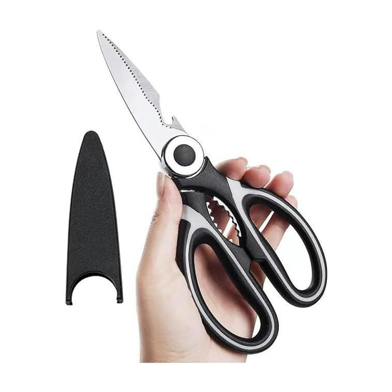 Xena Kitchen Scissor Cutting Bone Fish Scale Scraper Bottle Cap Opener Herb Cutting Scissors(Set of 1, Black)