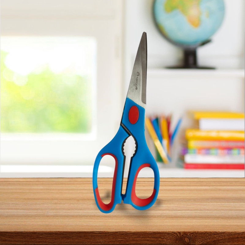 parveshgifts Sharp Scissor for home office Craft MultiPurpose Use Travel Accessory Scissors(Set of 1, Multicolor, Blue)