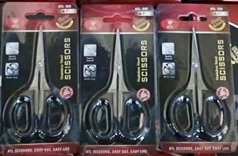 tinku ATL HOME AND OFFICE STATIONERY SCISSOR 4" Scissors(Set of 3, Black)