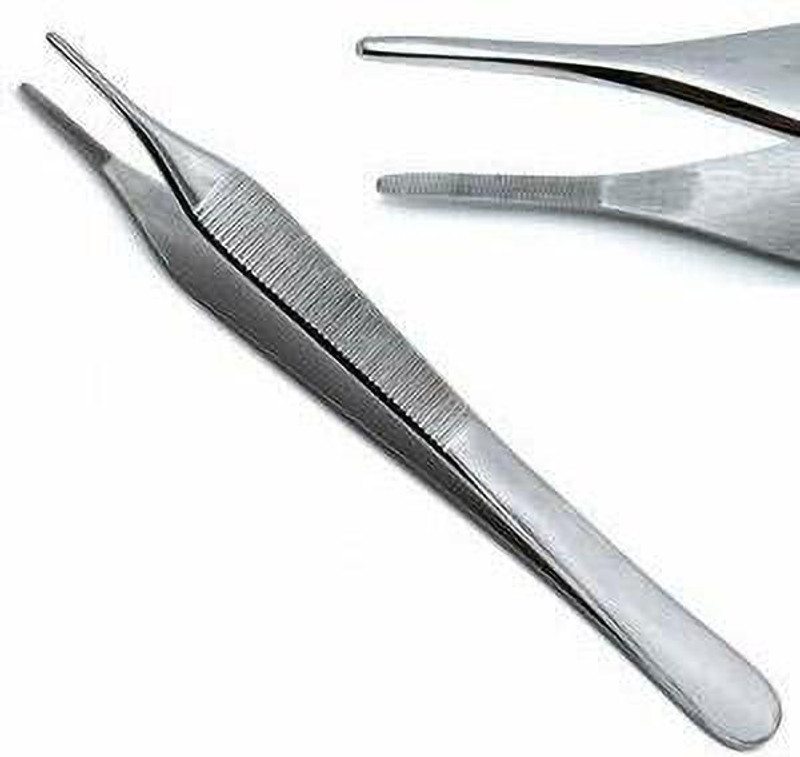 SANJU Khushi Surgicals ADSON PLAIN / Thumb Dissecting forcep ( 6 INCH ) Scissors(Set of 1, Silver)