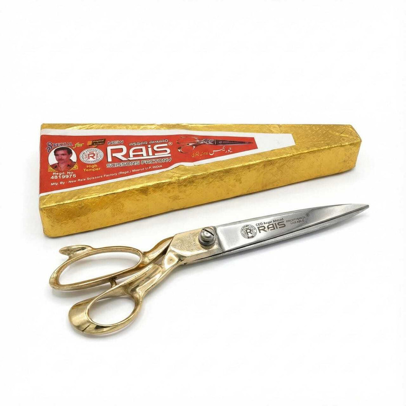 Rais 11 Inch Multipurpose Stainless Steel Tailoring Paper Craft Cutting Scissors Scissors(Set of 1, Gold & Silver)