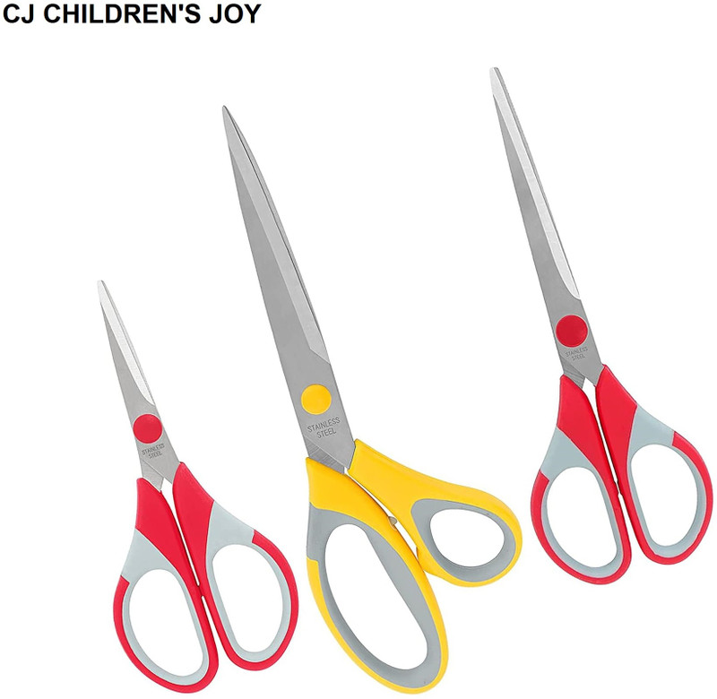 CJ CHILDREN'SJOY Multipurpose Stainless Steel Scissors for Kitchen, Office, Craft & More Scissors(Set of 3, Multicolor)