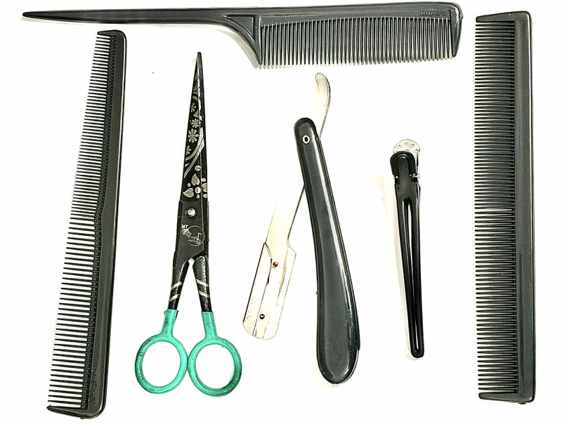 Insha Professional hair cutting for men women salon hairdressing tools Scissors(Set of 1, Black)