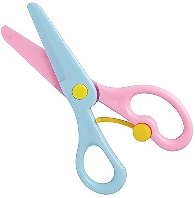 ART RANGER DIY Crafts Kids Handmade Plastic Safety Scissors for Decorative Paper Cutting Scissors(Set of 1, Multicolor)