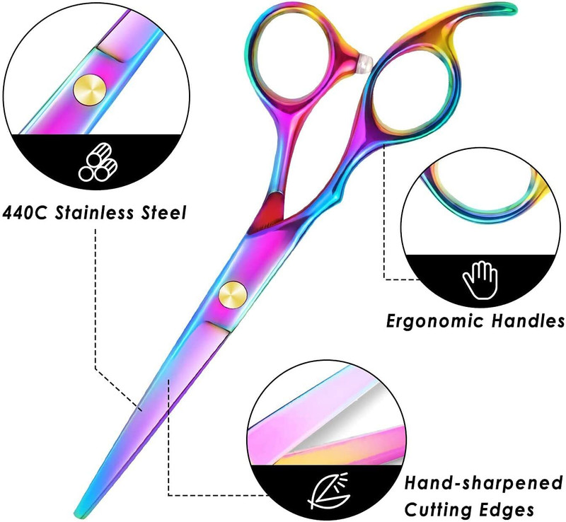 YMS Professional Stainless Scissors(Set of 0, Rainbow)