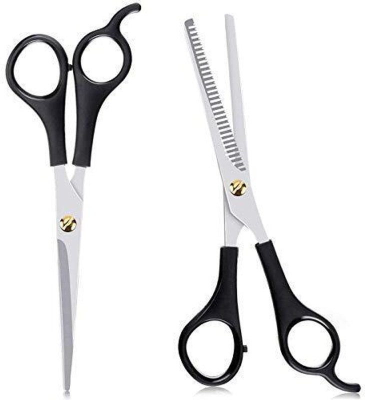 Inoin Babar Stainless Steel Hair Cutting Thinning Hairdressing Scissors Set of 2 Pcs. Scissors(Set of 1, Black)