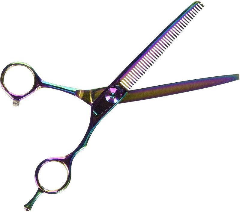 YMS Hair Cutting Scissor, Professional Hairdressing Scissor, Hair Scissors Hair Rai8 Scissors(Set of 1, RAINBLOW)