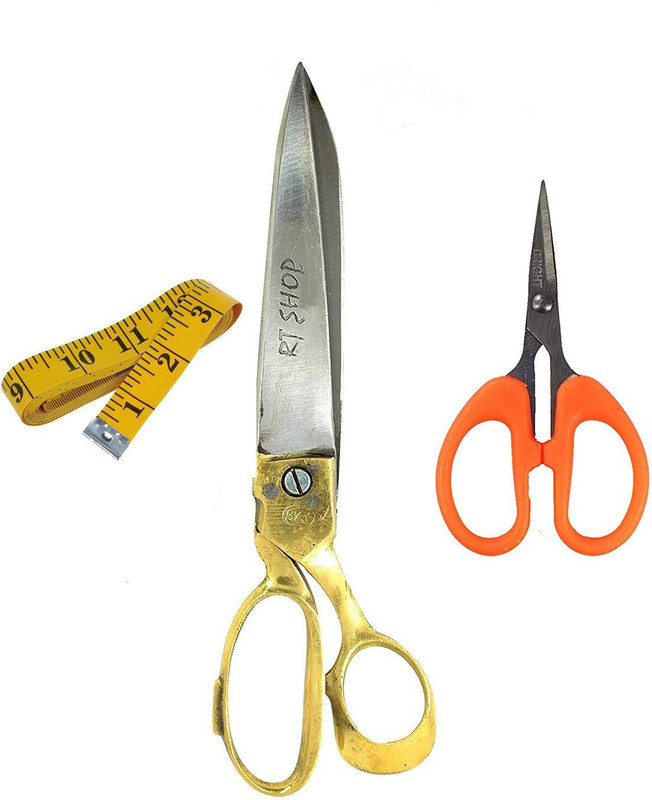 RT SHOP Brass Steel Scissors Set Of 2 Scissors(Set of 2, Brass)