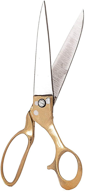 Klickey Brass Handle Tailor Scissors, Size : 10 inch Professional Tailor Scissors Scissors(Set of 1, Silver, Gold)