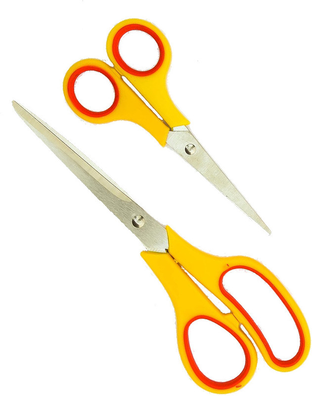 NIVO Combo Pack of 2 Scissors ( Color May Vary ) Scissors(Set of 2, Yellow, Pink, Green, Red)