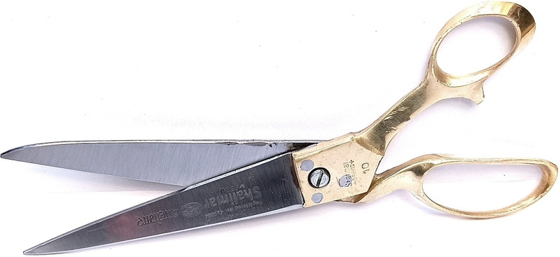 SHALIMAR SCISSORS COMPANY Tailor Scissors 10" Inches for Cloth Cutting Brass Handle American Style Scissors(Set of 1, Golden and silver)