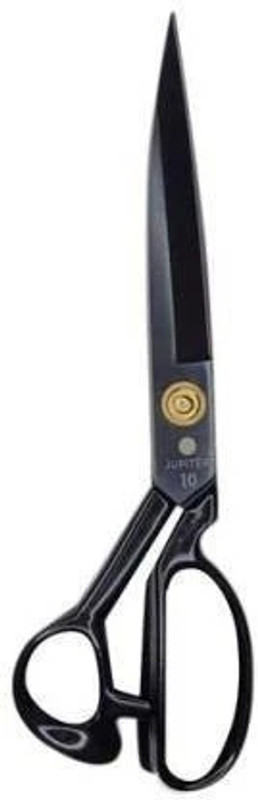 Actn A1C BLACK Jupiter Professional Tailoring Scissors with Rubber Handle Grip Used for Tailoring Sewing Clothes Cutting Paper Cutting for Home and Office use Size (10" inch Scissor) Scissors (Set of 1, Black) Scissors(Set of 10, Black)
