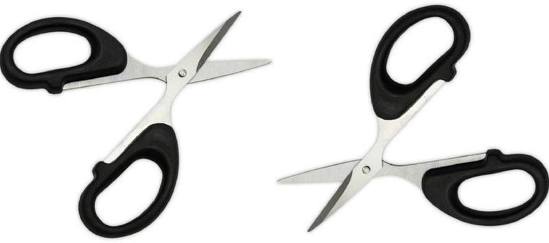 IDYD Stainless Steel Set of 2 Scissors(Set of 2, Black)