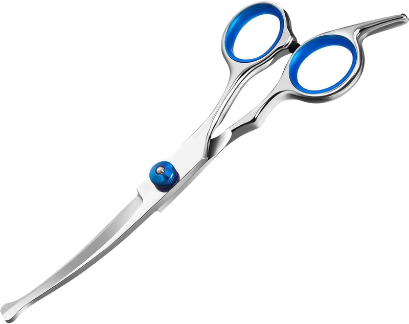 VP SALES Dog Scissors, Fur Scissors for Dogs and Cats, Curved Scissors, Dog Scissors Set Scissors(Set of 1, Silver)