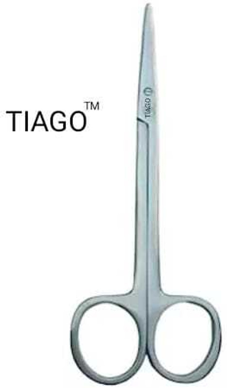 TIAGO Tonsil scissor, surgical scissor 6 inch round stainless steel Scissors(Set of 1, Silver)