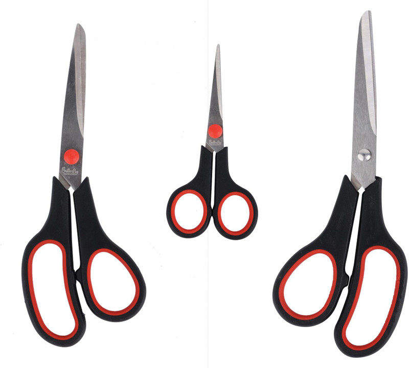 Butterfly Multipurpose Scissors for Home, Office, Fabric, Art, Craft, Sewing, Cloth, DIY Scissors(Set of 3, Multicolor)