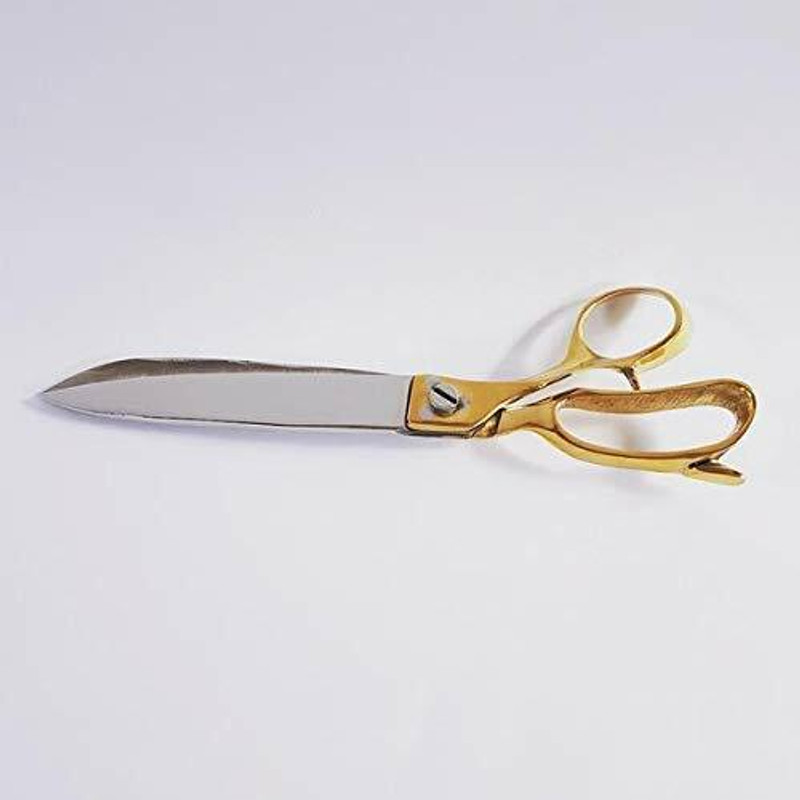 TRADITIONAL TRENDZZ ™ RDX-107 Tampered Scissor with Brass Handle-10 inch Scissors(Set of 1, Oynx Silver)