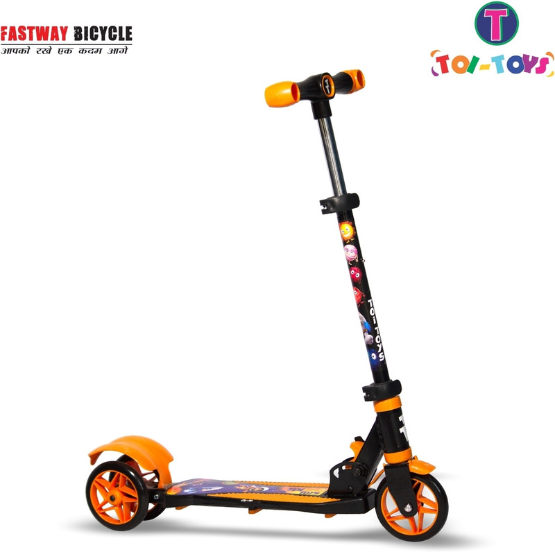 Toi-Toys Runner foldable Kick Scooter(Orange) | Hight Adjustable | Age- 4-10 Years Kids | Kids Scooter(Orange/Black, Pack of 1)