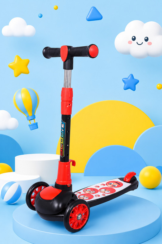 SPEEDFOX Premium Kids Scooter for Boys Girls | Lean-to-Steer 3 Wheel Scooter | tricycle Kids Scooter(Black, Blue, Pack of 1)